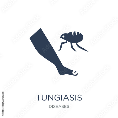 Tungiasis icon. Trendy flat vector Tungiasis icon on white background from Diseases collection photo