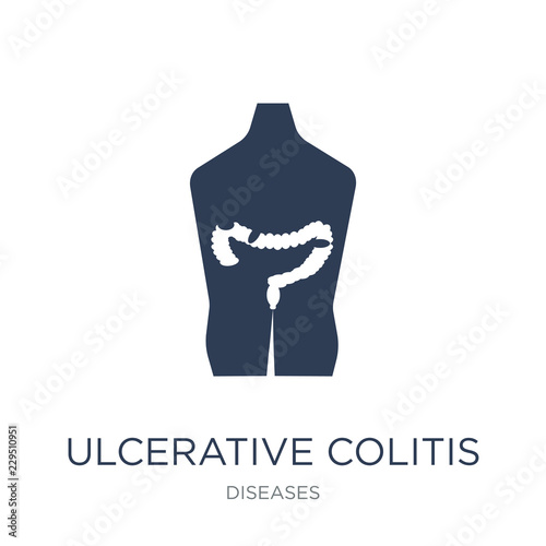 Ulcerative colitis icon. Trendy flat vector Ulcerative colitis icon on white background from Diseases collection