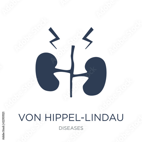 Von Hippel-Lindau disease icon. Trendy flat vector Von Hippel-Lindau disease icon on white background from Diseases collection