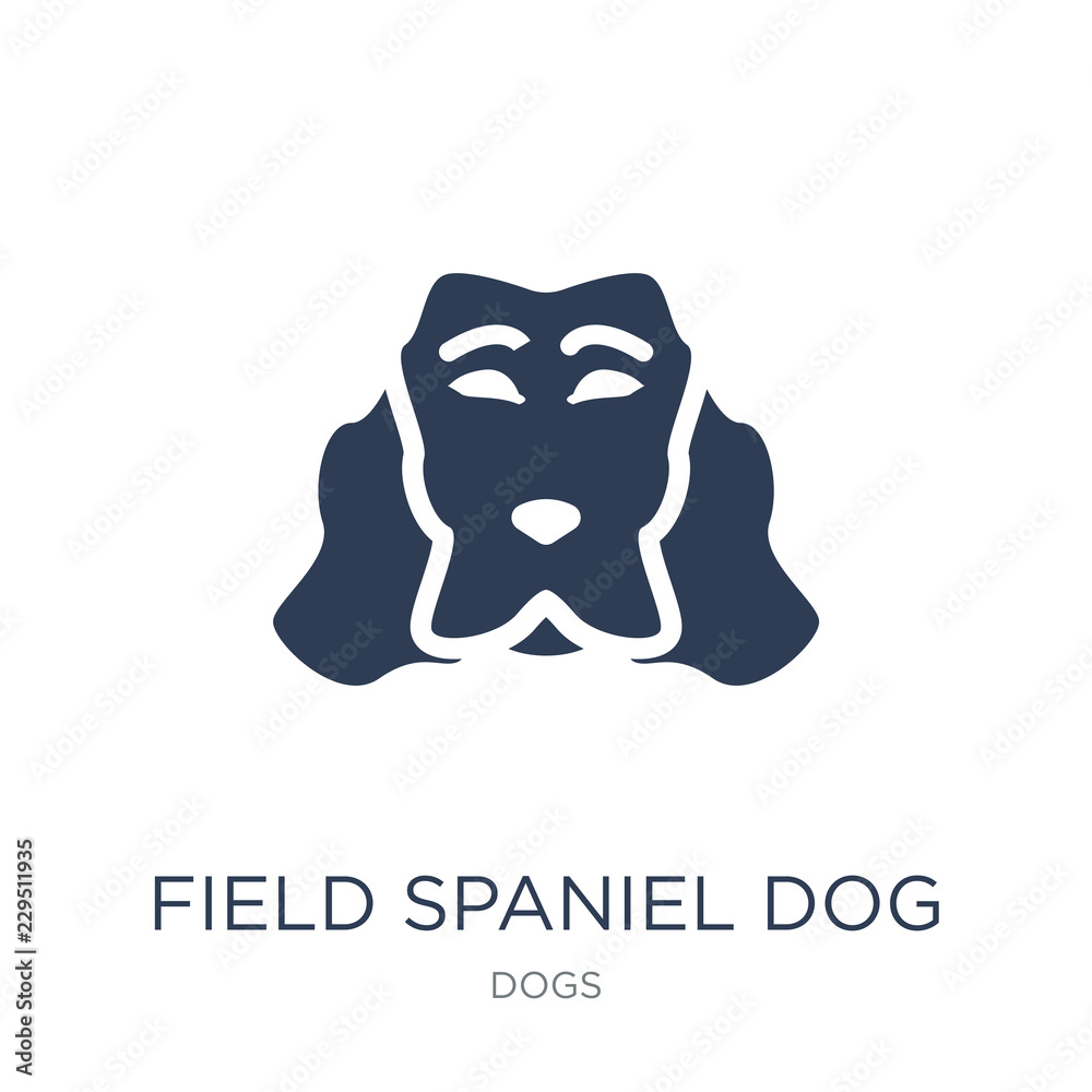 Field Spaniel dog icon. Trendy flat vector Field Spaniel dog icon on white background from dogs collection Field Spaniel dog icon. Trendy flat vector Field Spaniel dog icon on white background from dogs collection