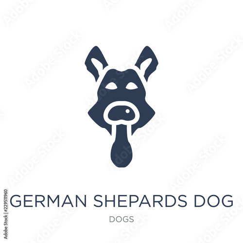 German Shepards dog icon. Trendy flat vector German Shepards dog icon on white background from dogs collection