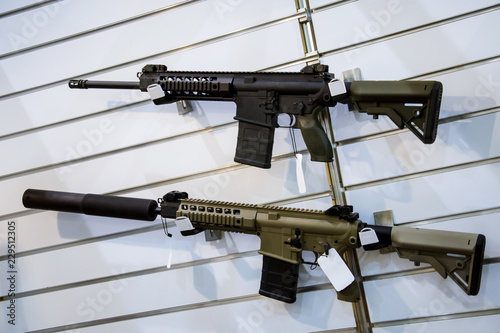 Gun wall rack with rifles © Олександр Луценко