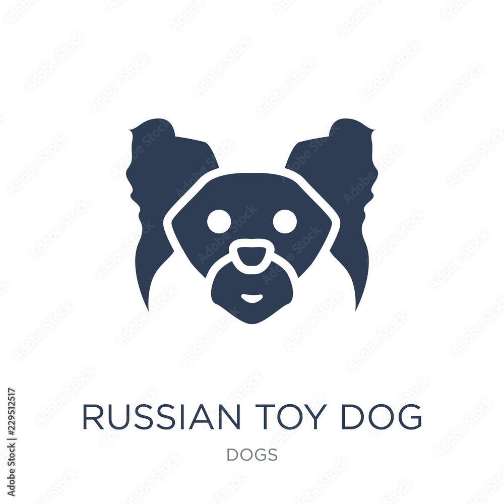 Naklejka premium Russian Toy dog icon. Trendy flat vector Russian Toy dog icon on white background from dogs collection
