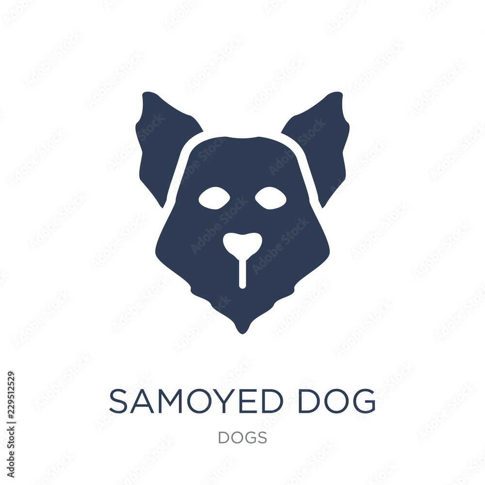 Samoyed dog icon. Trendy flat vector Samoyed dog icon on white background from dogs collection Samoyed dog icon. Trendy flat vector Samoyed dog icon on white background from dogs collection