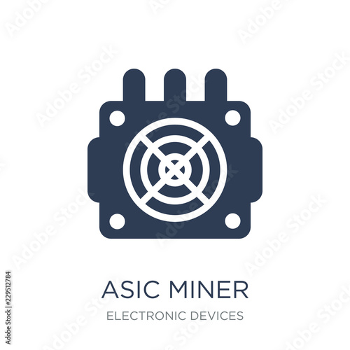 asic miner icon. Trendy flat vector asic miner icon on white bac