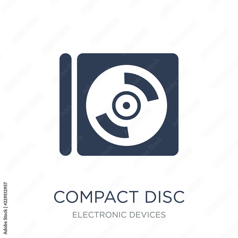 Compact disc icon. Trendy flat vector Compact disc icon on white