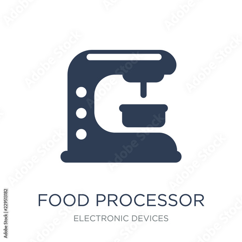 food processor icon. Trendy flat vector food processor icon on w