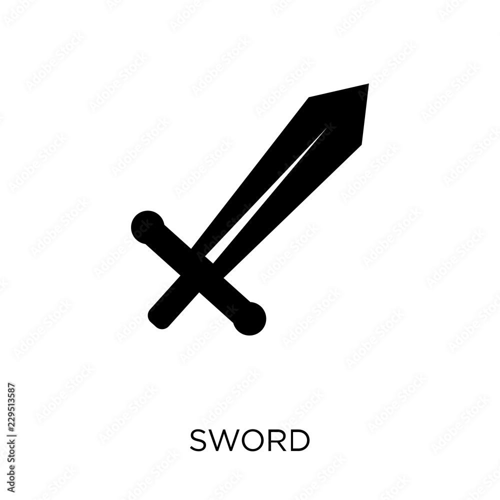 Sword icon. Sword symbol design from Museum collection. Stock Vector