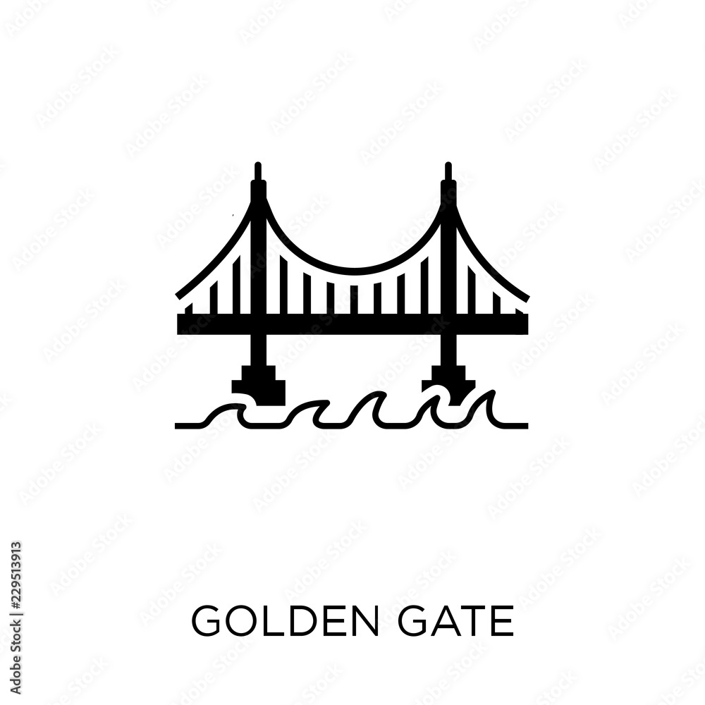 Fototapeta Ikona Golden Gate. Projekt symbolu Golden Gate z kolekcji United States of America.