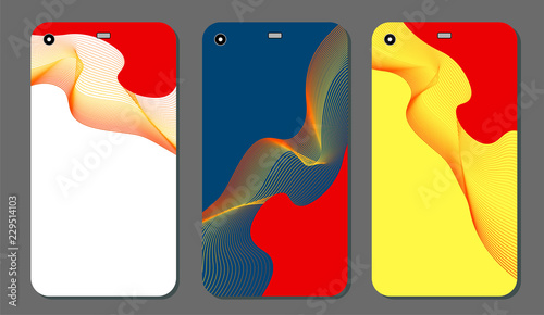 Set fashionable abstract ornaments for mobile phone cover and screen . The visible part of the clipping mask. The sample is ready for printing after the release clipping mask.Vector