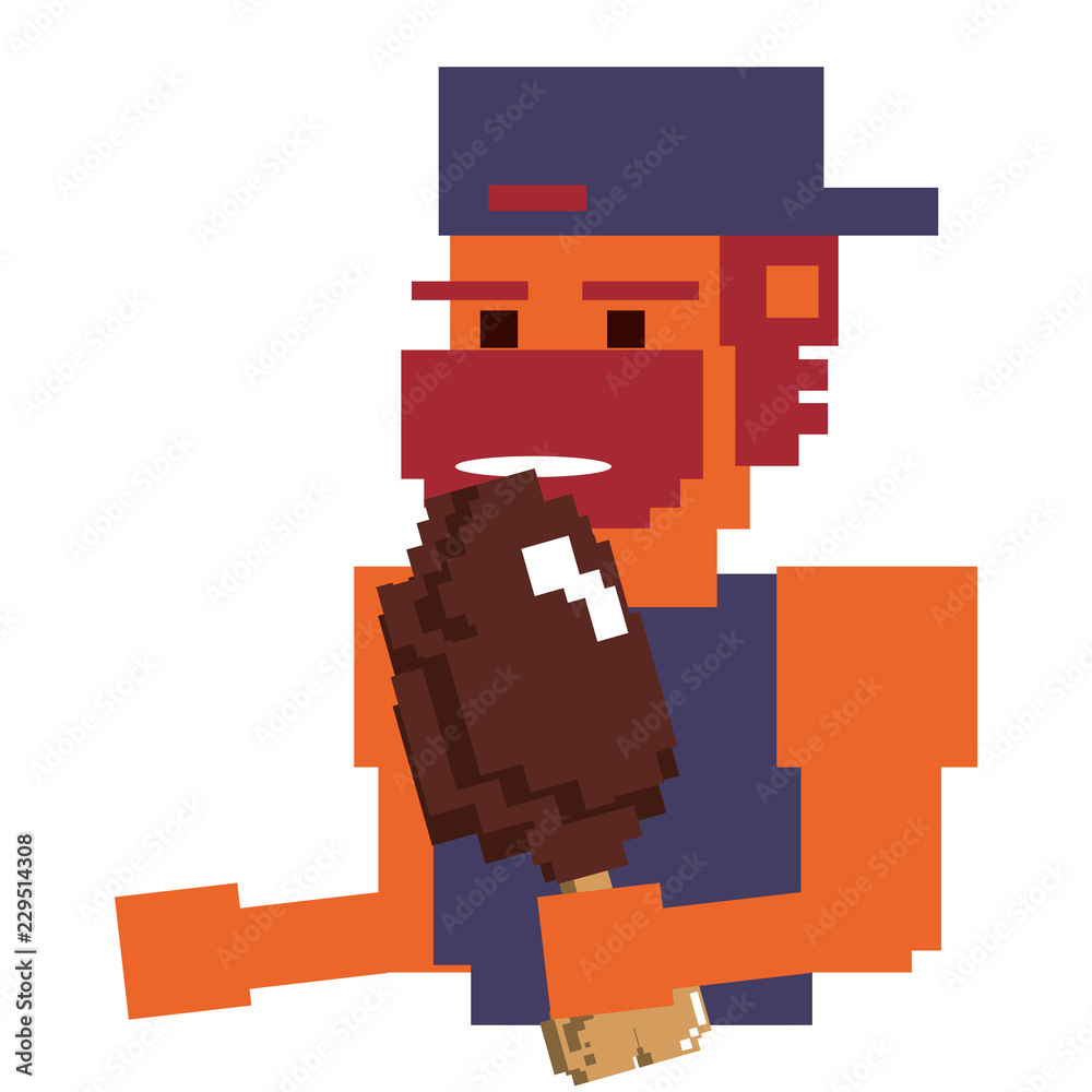 Obraz premium Videogame pixelated gangster