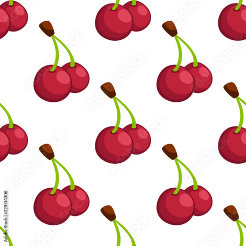 Red cartoon cherry seamless pattern