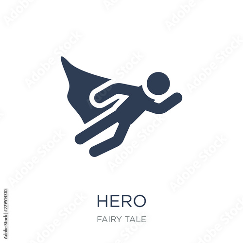hero icon. Trendy flat vector hero icon on white background from Fairy Tale collection