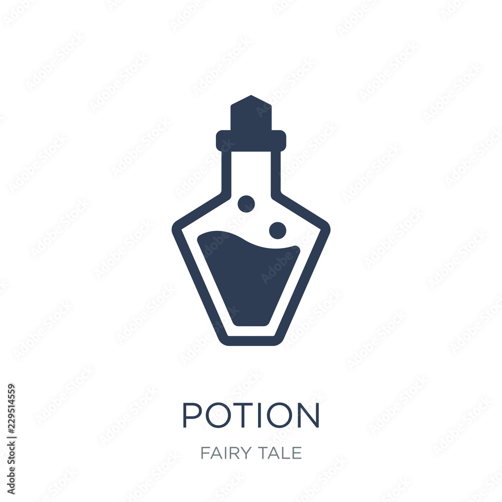 Potion icon. Trendy flat vector Potion icon on white background from Fairy Tale collection Potion icon. Trendy flat vector Potion icon on white background from Fairy Tale collection