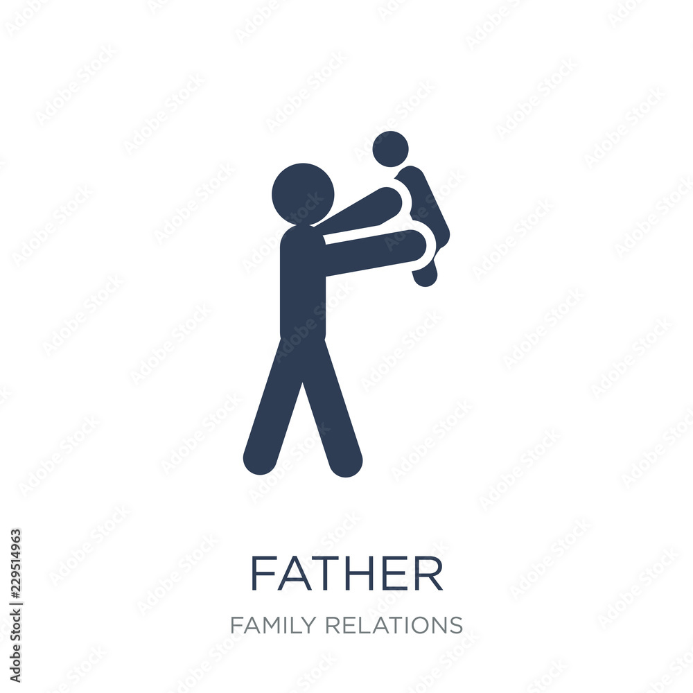father icon. Trendy flat vector father icon on white background from family relations collection father icon. Trendy flat vector father icon on white background from family relations collection