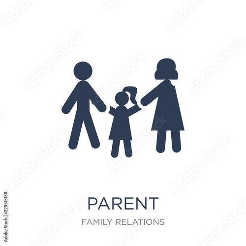 parent icon. Trendy flat vector parent icon on white background from family relations collection
