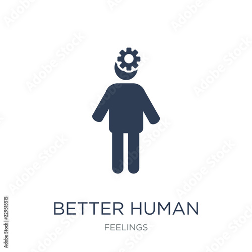 better human icon. Trendy flat vector better human icon on white background from Feelings collection