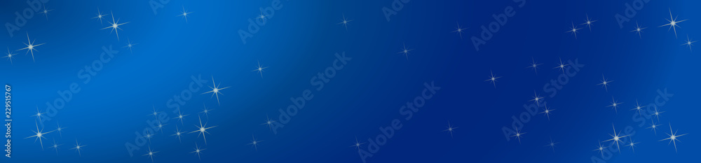 Header Christmas in blue, empty background made with starry sky and blurry lights Header Christmas in blue, empty background made with starry sky and blurry lights