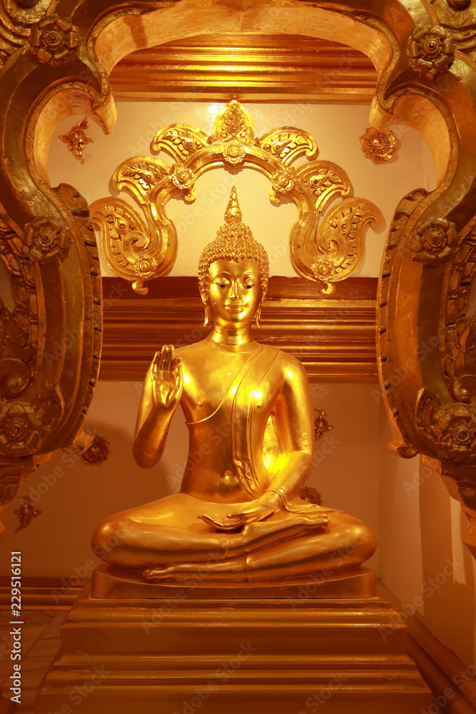 Statue of buddha for religion abstract background