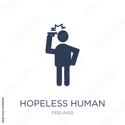 hopeless human icon. Trendy flat vector hopeless human icon on white background from Feelings collection