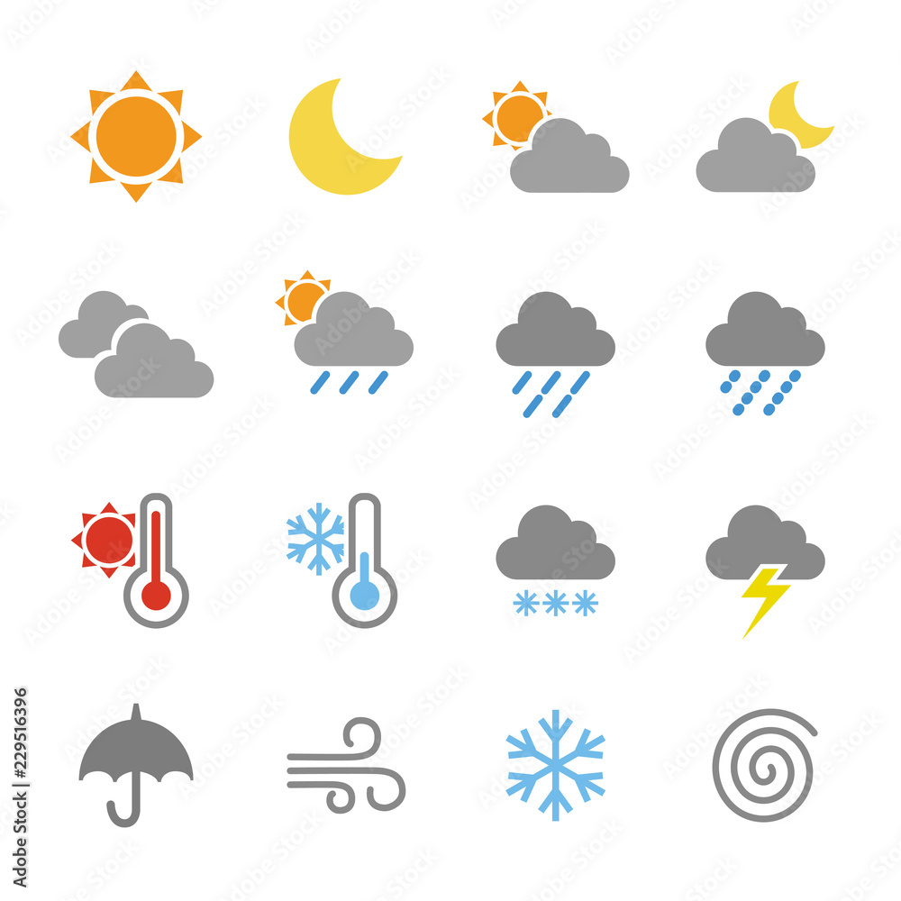 Weather  icon set - obrazy, fototapety, plakaty 