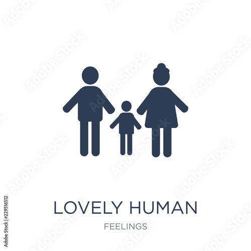 lovely human icon. Trendy flat vector lovely human icon on white background from Feelings collection