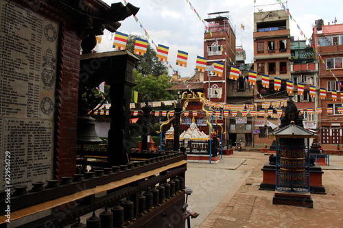 Enjoying a quite moment at one stupa close to the bustling Patan Durbar Square