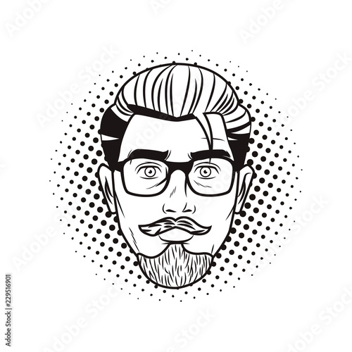 Pop art hispter face