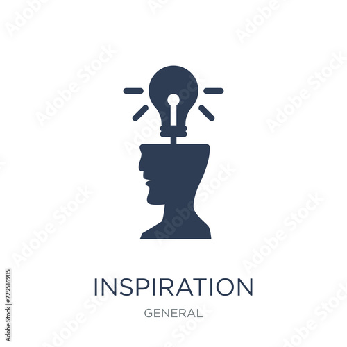 inspiration icon. Trendy flat vector inspiration icon on white background from General collection