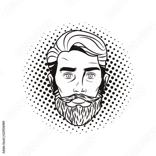 Pop art hispter face