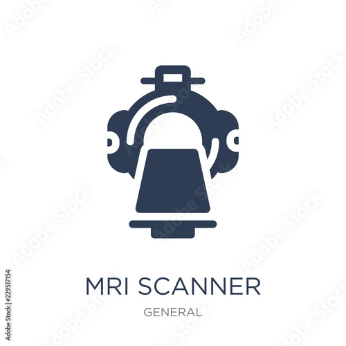 mri scanner icon. Trendy flat vector mri scanner icon on white background from General collection
