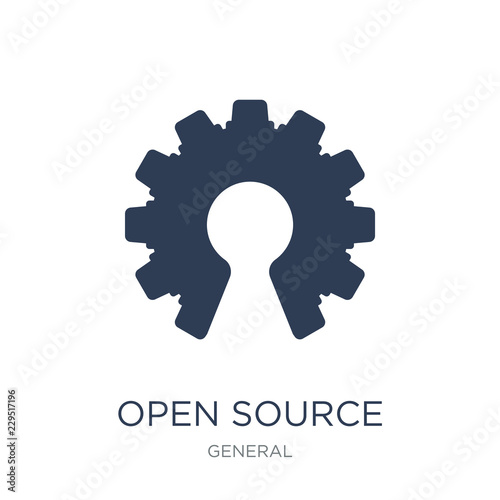 open source icon. Trendy flat vector open source icon on white background from General collection