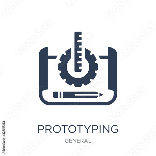 prototyping icon. Trendy flat vector prototyping icon on white background from General collection