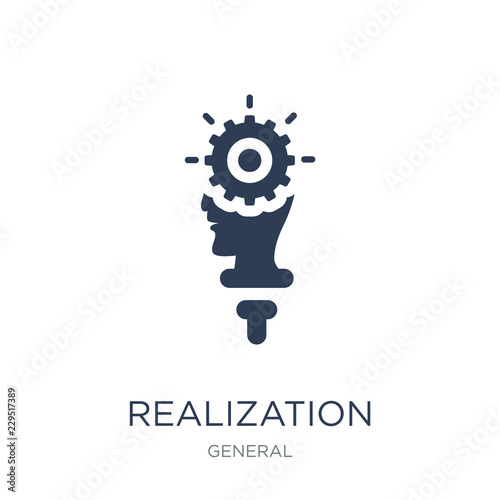 realization icon. Trendy flat vector realization icon on white background from General collection