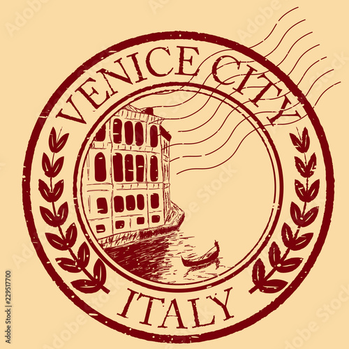 Venice, Italy isolated postage stamp