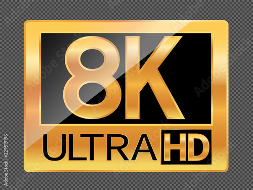 8K resolution gray icon for web and mobile