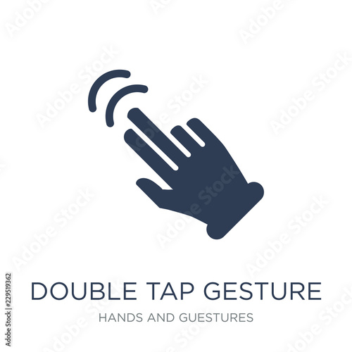 Double Tap gesture icon. Trendy flat vector Double Tap gesture icon on white background from Hands and guestures collection photo