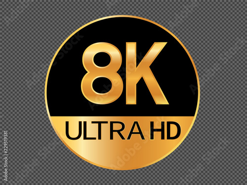 8K resolution gray icon for web and mobile