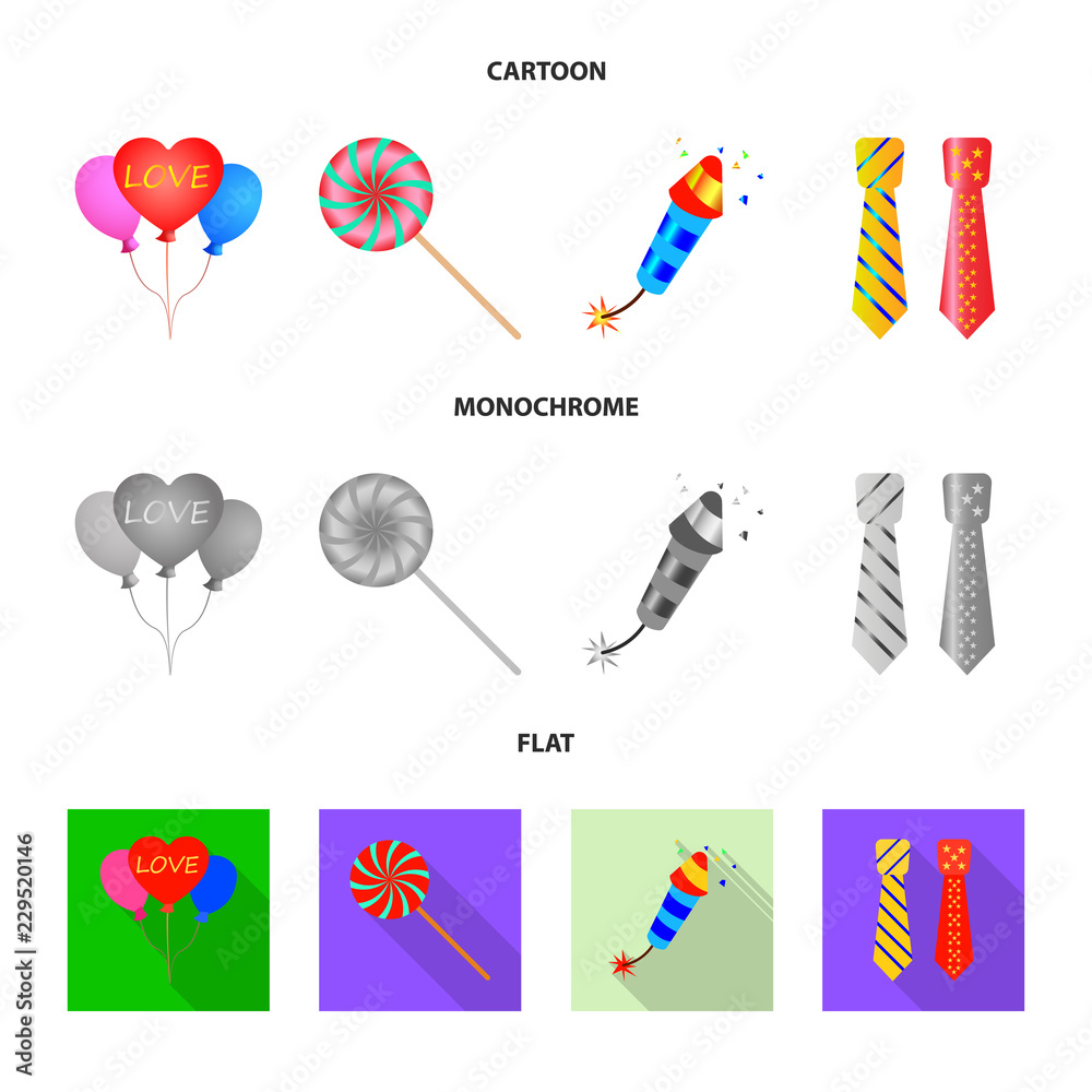 Vector design of party and birthday logo. Collection of party and celebration stock vector illustration.