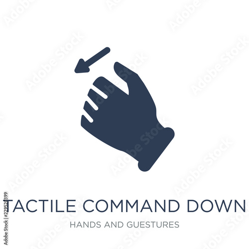 Tactile command down gesture icon. Trendy flat vector Tactile command down gesture icon on white background from Hands and guestures collection