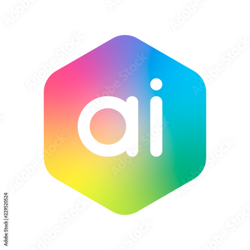 Geometric letter AI logo design. Isolated on white background. vector illustration