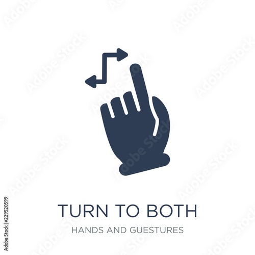 Turn to both directions gesture icon. Trendy flat vector Turn to both directions gesture icon on white background from Hands and guestures collection