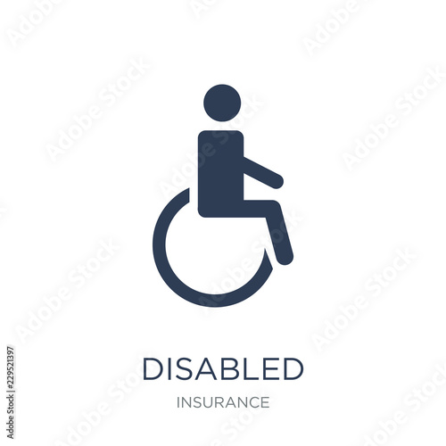 Disabled icon. Trendy flat vector Disabled icon on white background from Insurance collection