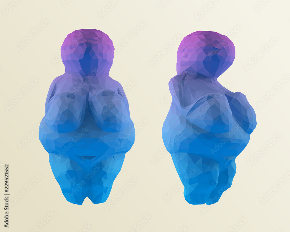 Modern Gradient Stone Age Venus of Willendorf. Isolated Illustration ...