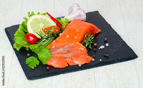 Raw trout fillet