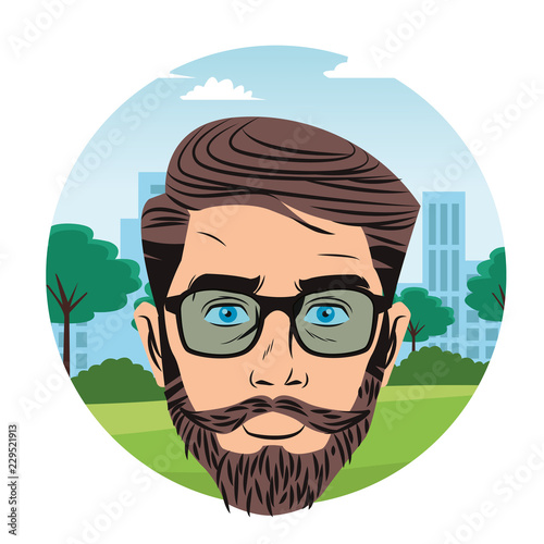 Pop art hispter face