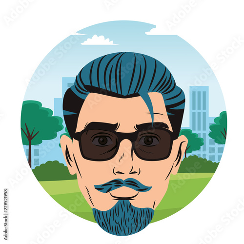 Pop art hispter face