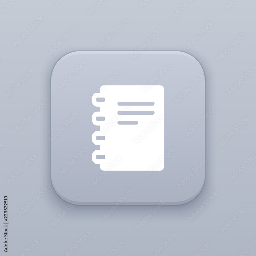 Notepad, Notebook button, best vector Notepad, Notebook button, best vector