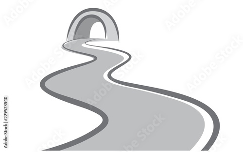 Road with a tunnel. 