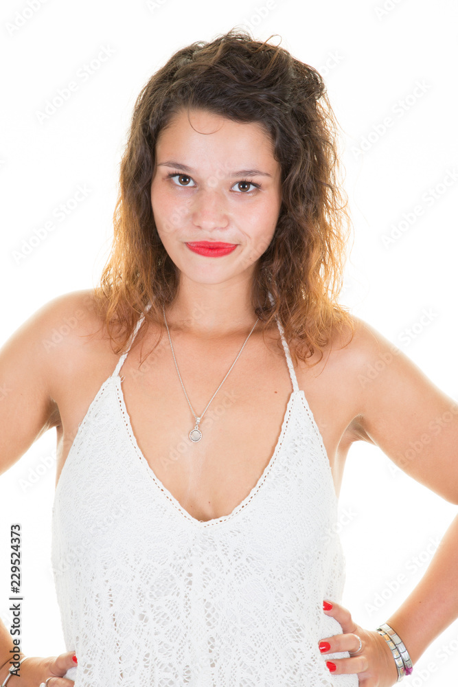 beauty expression fashion beauty girl in white dress beauty expression fashion beauty girl in white dress